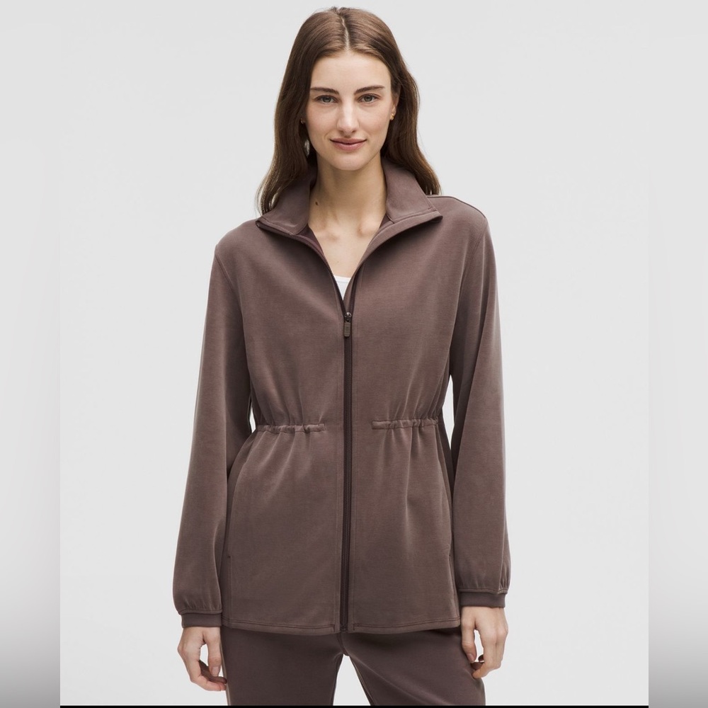 NWT SoftStream Cinch Waist Full Zip Expresso
